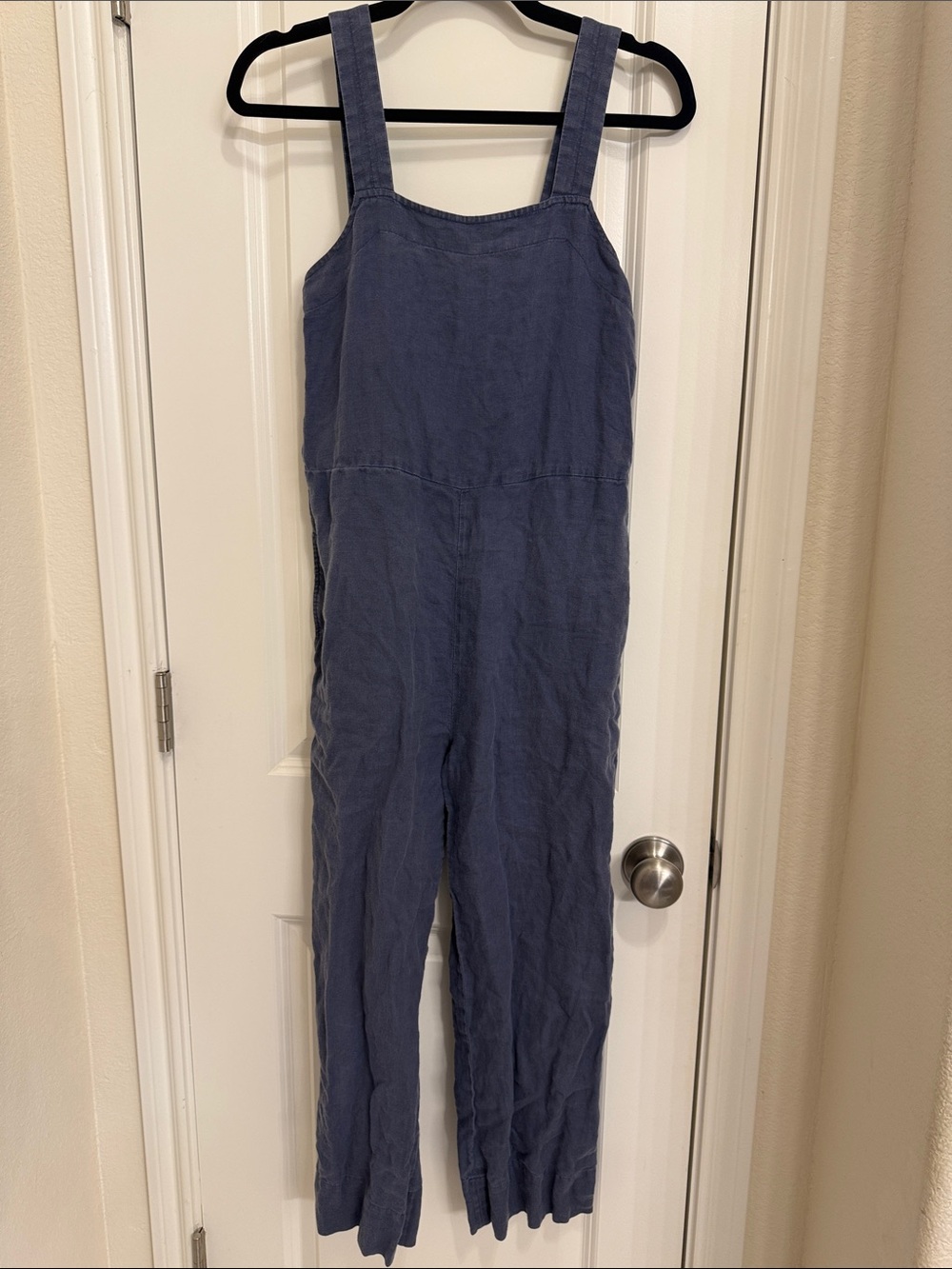 Everlane Blue Wide-Strap Linen Jumpsuit
